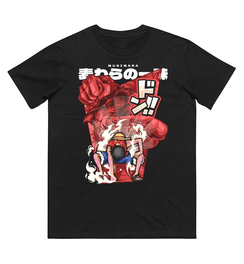 

Anime One Piece Luffy Printed Pure Cotton Tshirt for Unisex and Women SpringSummer New Collection Fashion Short Sleeved Shirt 4XL