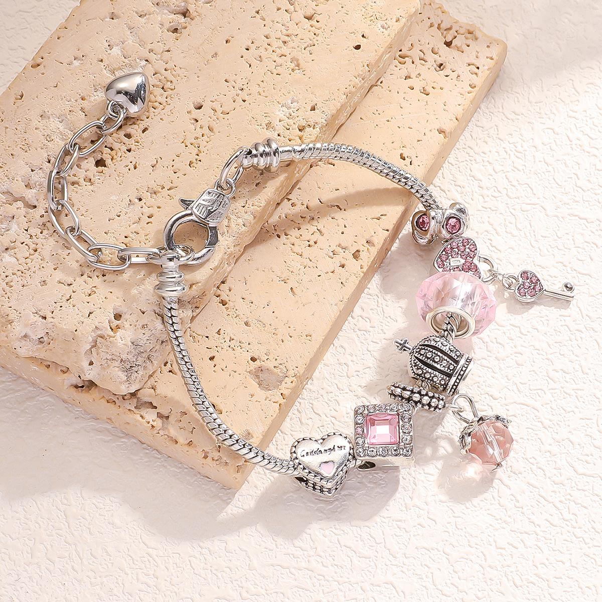 1 шт. женский модный подходящий многоэлементный браслет-браслет  Любовь семьи Пан  для повседневной носки, аксессуары для вечеринок 58-60mm