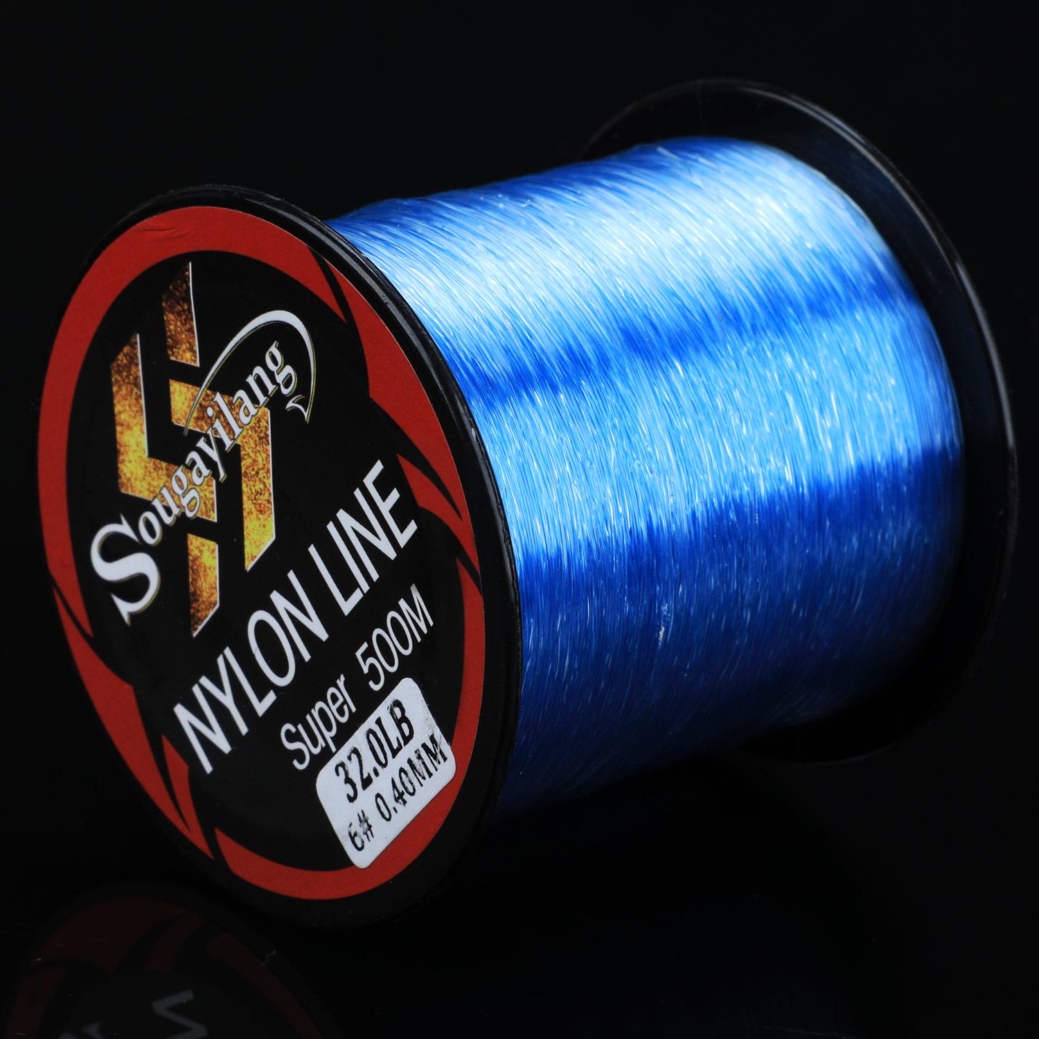 

Рыболовная леска 500 м, сверхпрочная нейлоновая леска, материал 11LB-36,3LB для ловли карпа 36.3LB синий