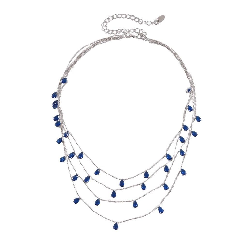 Multi Layer Water Drop Shining Choker Light Luxury Rhinestone Jewelry Banquet