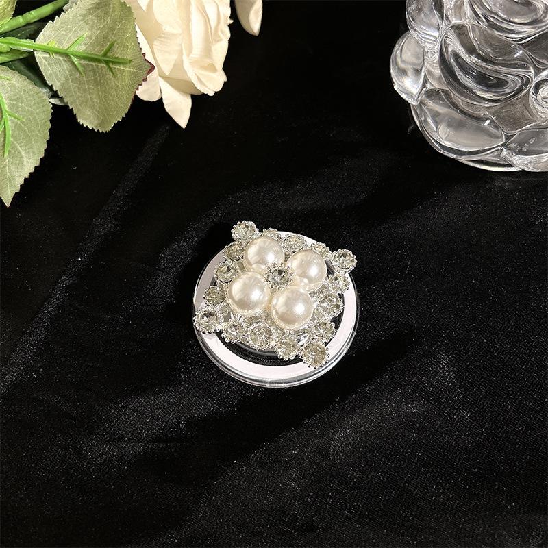 Magnetic Mobile Phone Airbag Bracket Magsafe Desktop Retractable Rhinestone Light Luxury Gemstone Pearl Lazy Ring Buckle