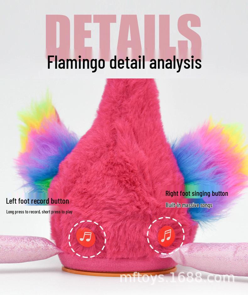 Bezaubernde Flamingo Sing- und Sprechpuppe - Interaktives Stofftiergeschenk für Mädchen