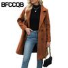 Jaquetas e casacos femininos vintage casual cor sólida estampa outono inverno manga comprida gola polo