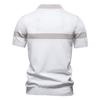 Summer New European Size Lapel Polo Shirt Fashion Striped Men'S Business Short-Sleeved Top