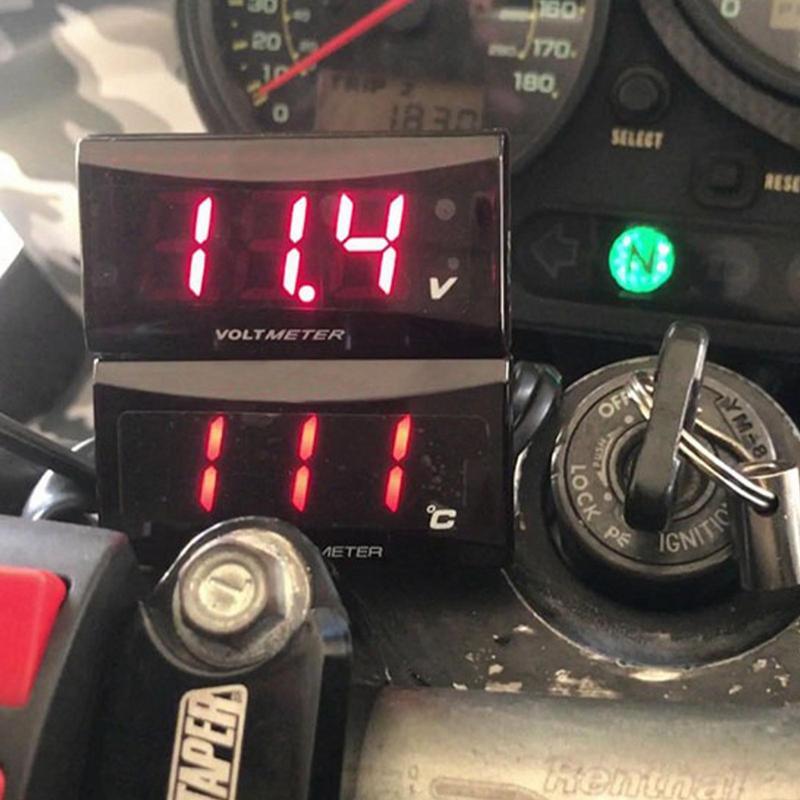 Motorcycle Water Temperature Meter Gauge Water Temperature Thin Meter Accessory With LED Light For Racing Cars Racing Scooter