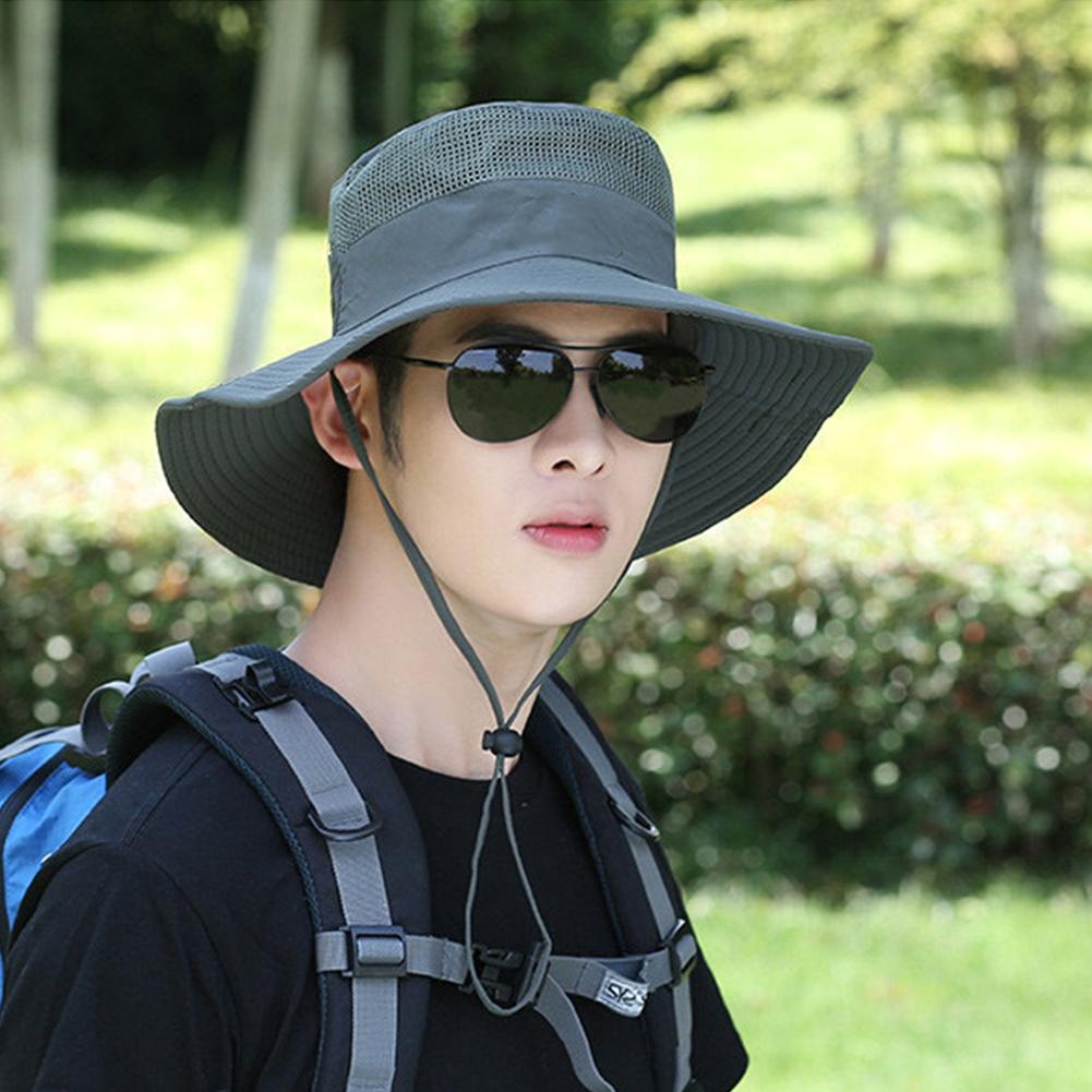 Fashion Summer Bucket Hat For Men Fisherman Cap Fishing Outdoor Sunshade Wide Brim Sunscreen Riding Hiking Suncreen Sun Hat