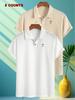 2pcs Men's Polo Shirts with Palm Tree Print,Short Sleeve Golf T Shirt Casual Comfortable Soft Knit Lapel Collar, Ideal for Daily Business Wear