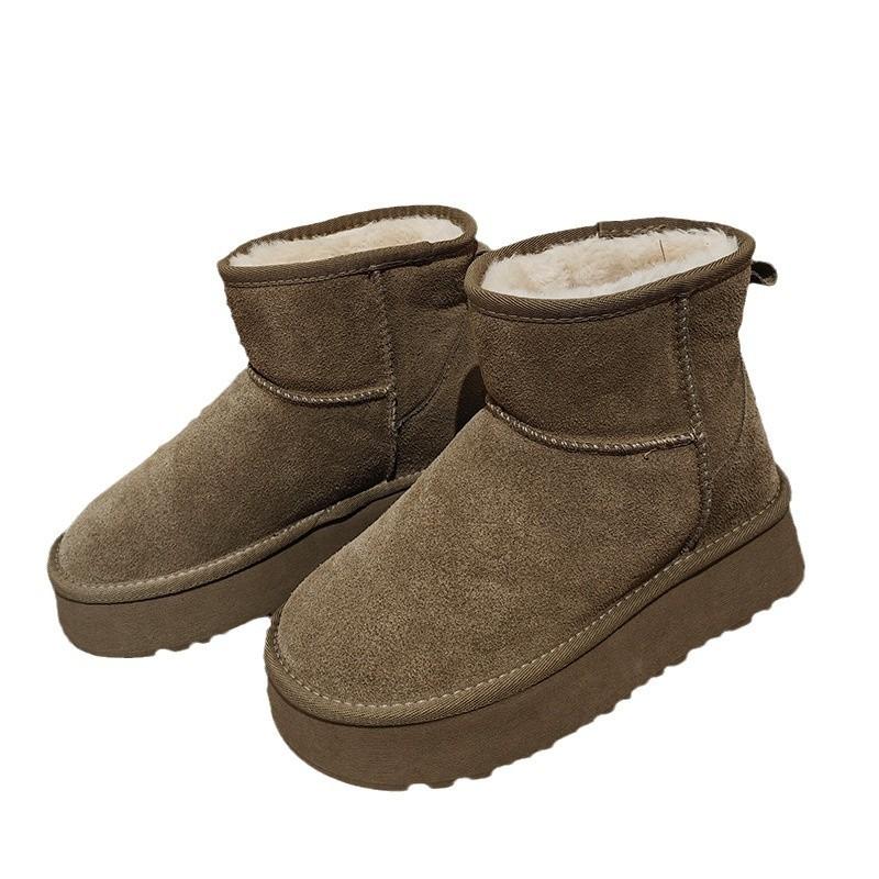 Schneestiefel mit dicker Sohle, gepolstert, verdickte, warme Baumwollschuhe, Baumwollstiefel