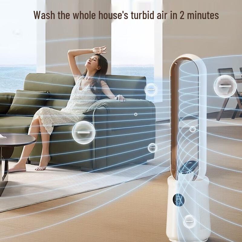 Airmate Quiet Bladeless Tower Fan with Negative Ion Purification
