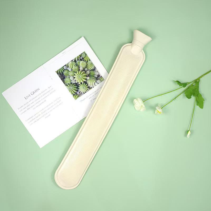 Lång Varmvattenflaska med Avtagbart, Tvättbart Överdrag - Unisex Värmande Säng-/Magkudde.