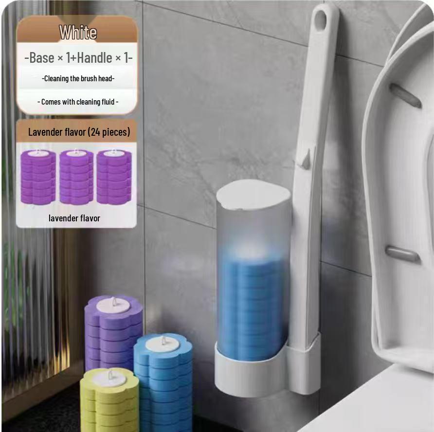 Wall-Mounted Disposable Toilet Brush Heads Set for Complete Bathroom Cleaning