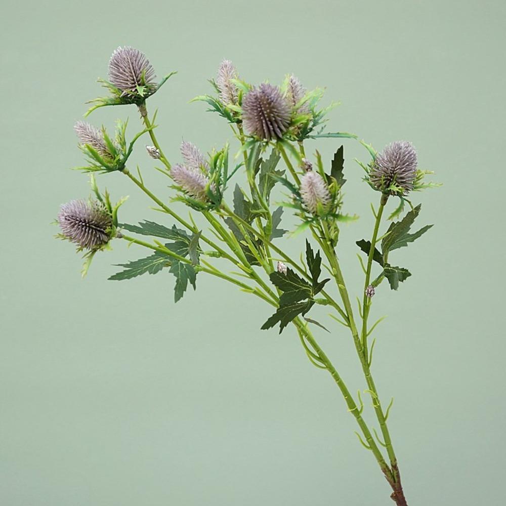 Real Touch Artificial Sea Holly Branch Handmade Fake Flowers  Wedding Party Decor