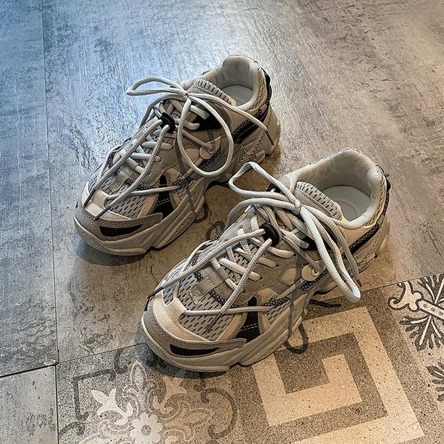 Robustní tenisky Dámské Platforma Reflexní Vysoce kvalitní Ležérní obuv Dámská Prodyšná Módní Všestranná Pár Obuv Plus Size