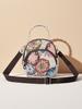 Bohemian Embroidery Small Shoulder Bag With Zipper Pockets For Daily Use