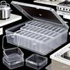 Large Capacity Transparent Plastic Storage Box with 30/50 Compartments Small Packaging Box Dust-proof Jewelry Box Home Storage