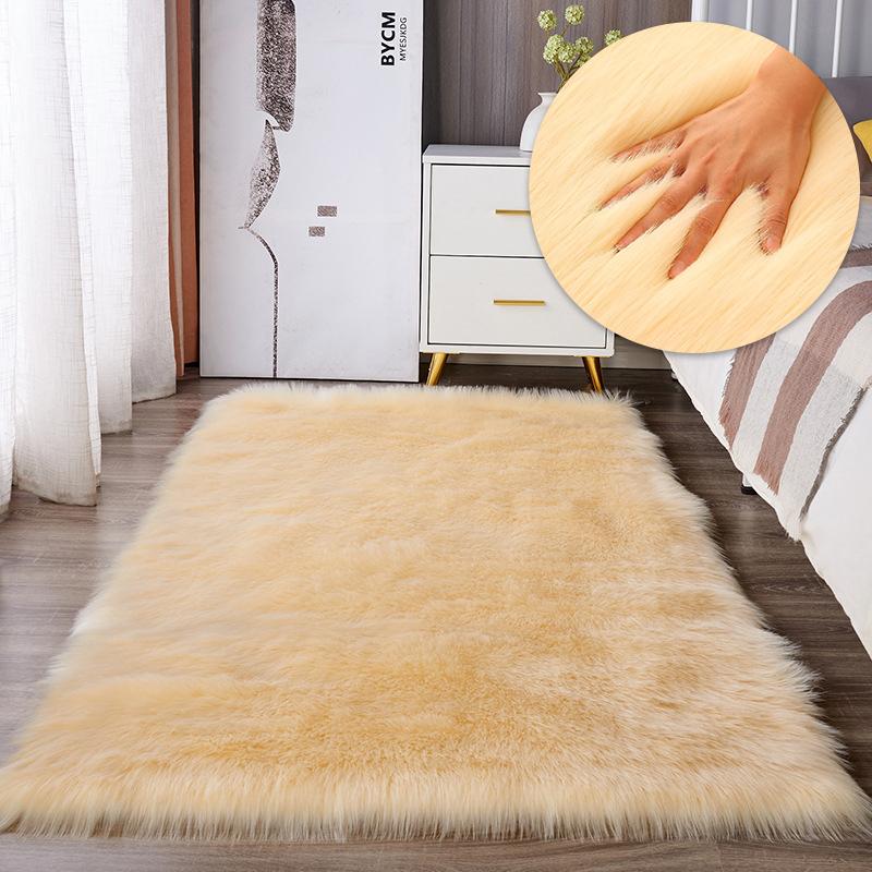 Weiche Flauschige Weiße Teppiche für Schlafzimmer Nachttisch Teppich Pelziger Sofabereich Teppich für Wohnzimmer Mädchenzimmer Plüsch Luxus Teppich Heimdekoration