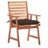Garden Dining Chairs 2 Pcs with Cushions Solid Acacia Wood