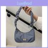 Ruched Solid Color Butterfly Trendy Crossbody Bag Handbag With Detail Stitching