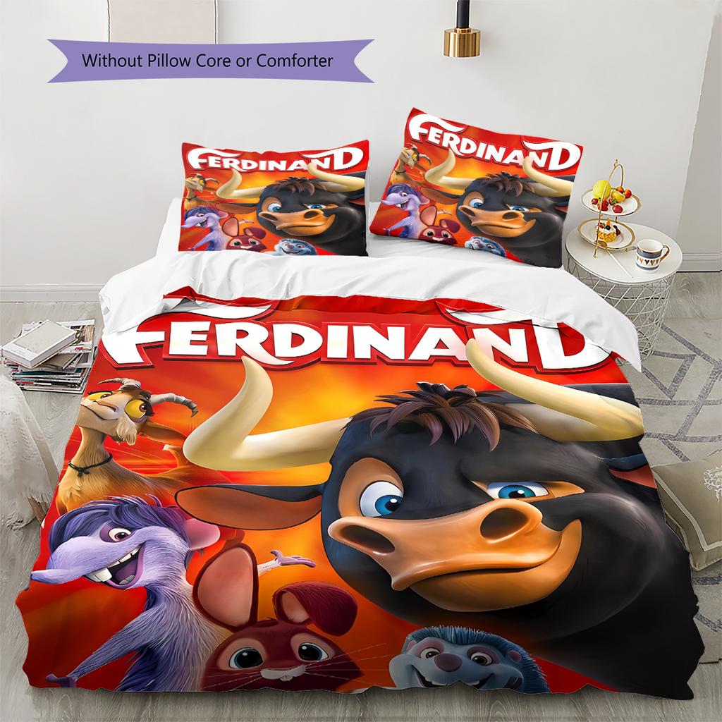 Ferdinand Pattern Bedding,Quilt Set Quilt Cover Pillowcase Home Birthday Gift (1 * duvet cover + 2 * pillowcase, without core)