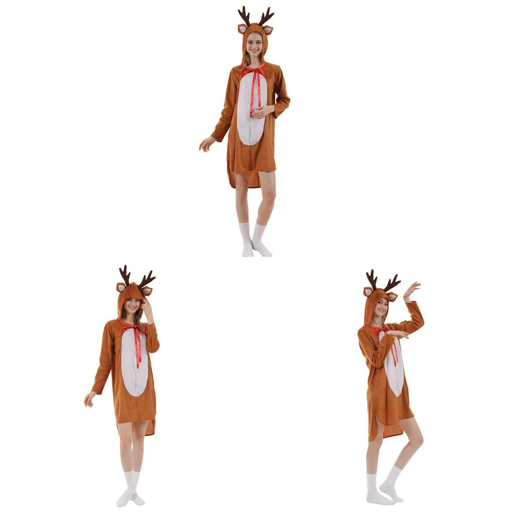 Christmas Deer Costume For Women With Polyester Fabric For Holiday Party And Stage Performance