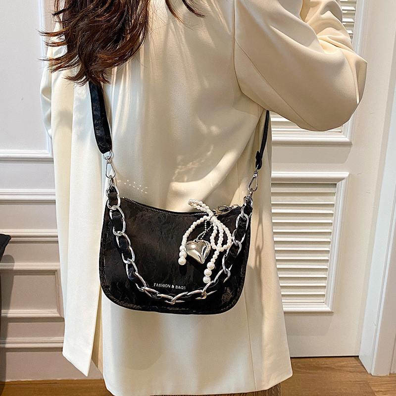 Chic And Fashionable Shoulder Crossbody Purse For Women In Black White Gray Green