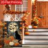 2D Flat, 2D Flat Moonlit Window View Black Cat Multiple Pumpkin Garden Flags_1-28x40 Inch Outdoor Garden Flag Double-sided Home Decoration Courtyard D