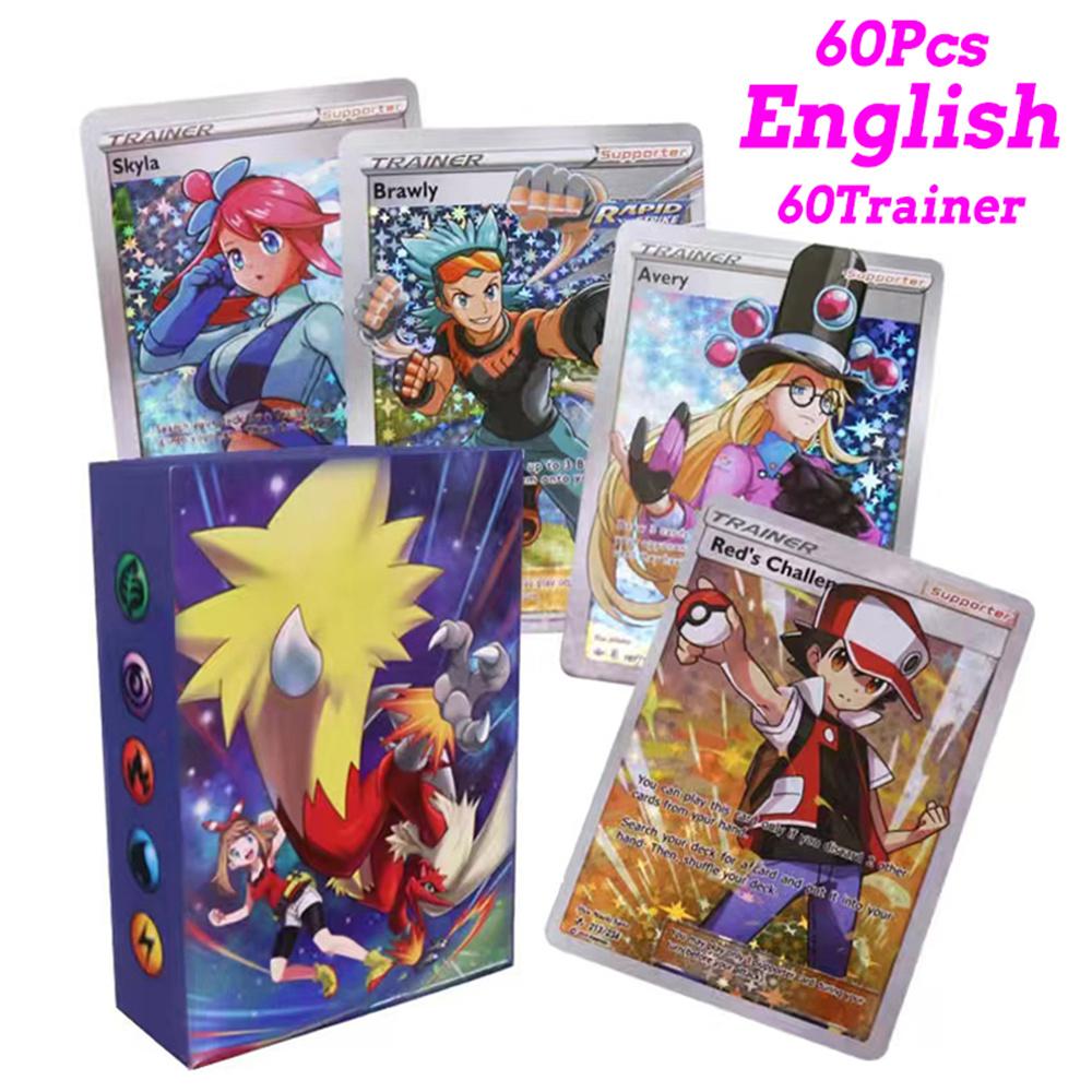60-100Pcs New English French Spanish Pokemon Cards GX MEGA EX TAG TEAM Vstar Game Battle Card Hot Sale Collection Card Kids Children Gift Present