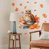 Autumn Maple Leaf Owl Wall Sticker - Creative, Decorative & Removable