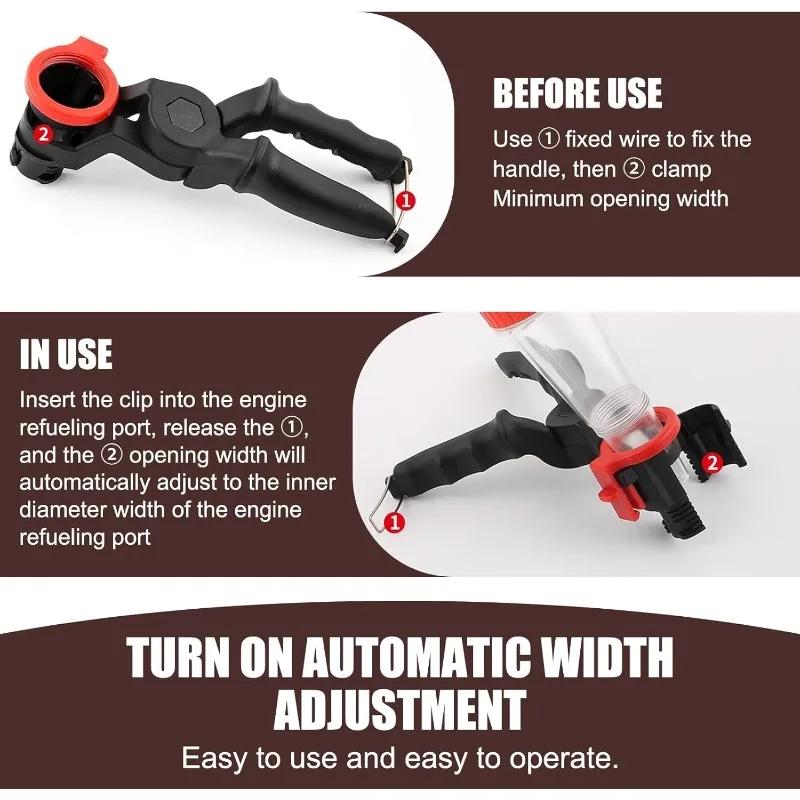 Car Engine Oil Filling Set Funnel with Adjustable Width Holding Clamp PVC Plastic Multifunctional Pour Oil Tool Auto Car Repair