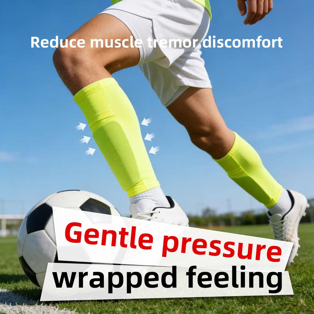 1 Pair Soccer Shin Guard Sleeves with Pocket High Elastic Calf Socks for Football Quick-dry Breathable Leg Guards 1