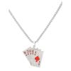 European and American Fashion Hip-hop Retro Poker Necklace Men's Personality Couple Diamond-Embedded Flush Pendant Sweater Chain Jewelry