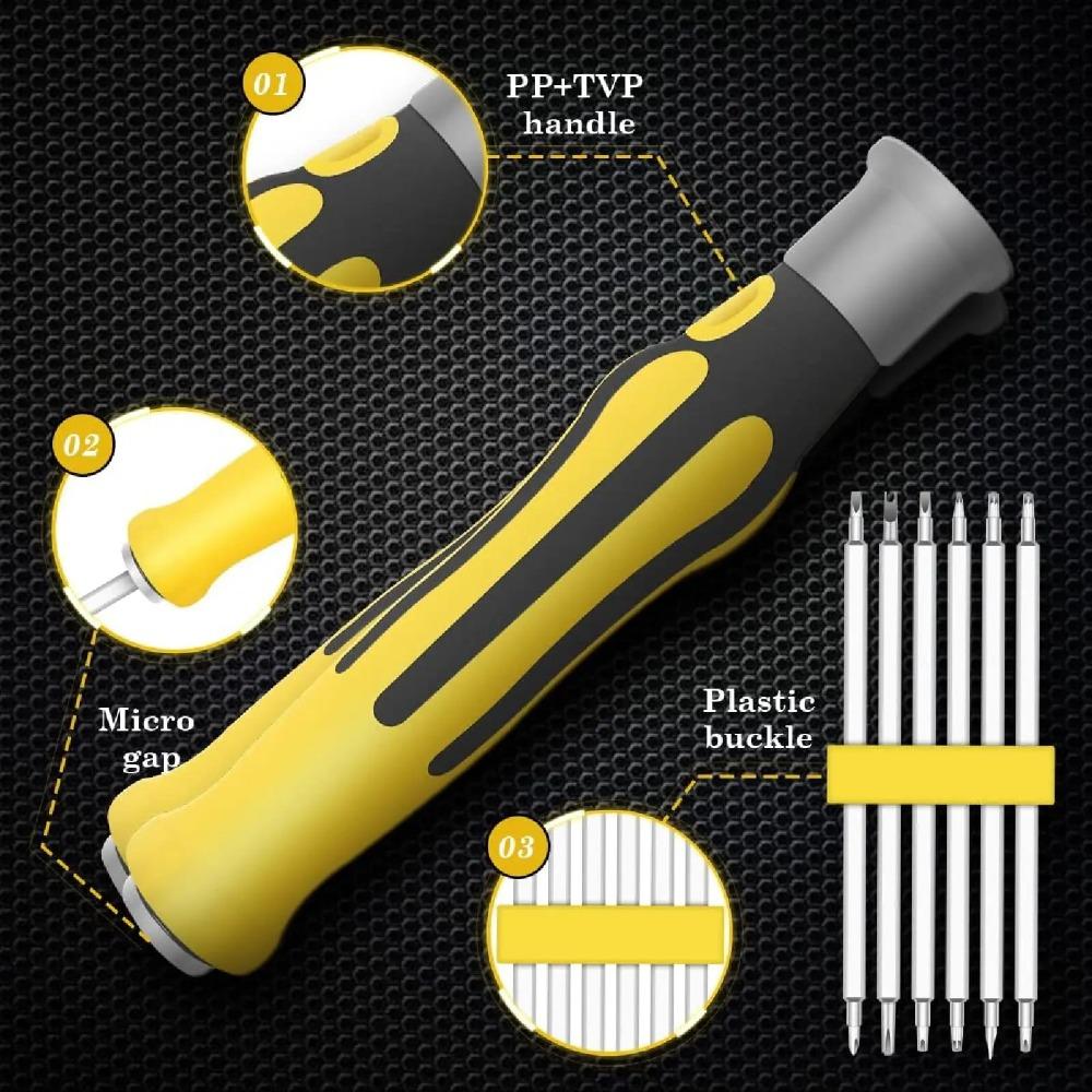 12 in 1 Screwdriver Set Multifunctional Cross Flat Shaped Screwdriver Head Precision Handheld Maintenance Tool