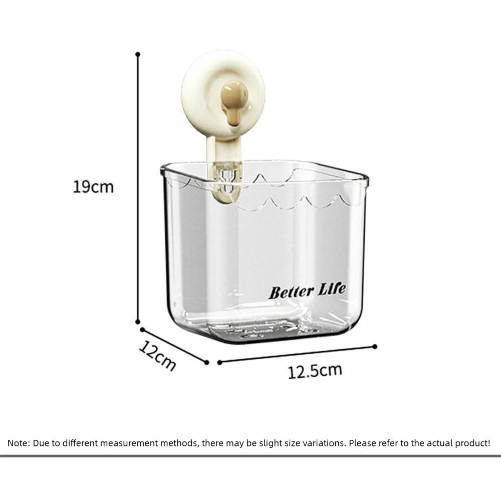Multifunctional Suction Cup Storage Basket Transparent Removable Bathroom Organizer Shelf Drill-free Wall Mounted Shelf