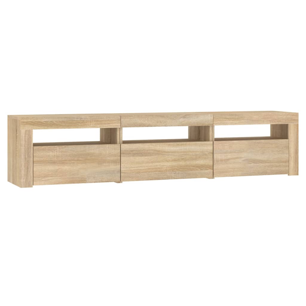 Vidaxl Szafka Pod Tv Z Oświetleniem Led, Dąb Sonoma, 180X35X40 Cm