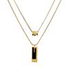 2024 Trendy Double Layer Titanium Steel Necklace: European & American Design for Autumn/Winter