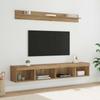 TV Wall Shelf Set with LED 5 pcs Artisan Oak Wood Based Material