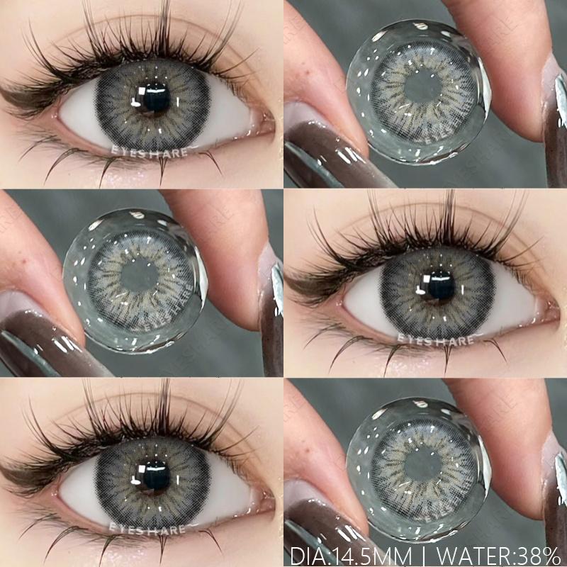 1 Pair New Colored Fashion Lenses Brown Eye Color Lenses Colored Pupils for Eyes Blue Lenses Yearly Gray Color Eye Lens