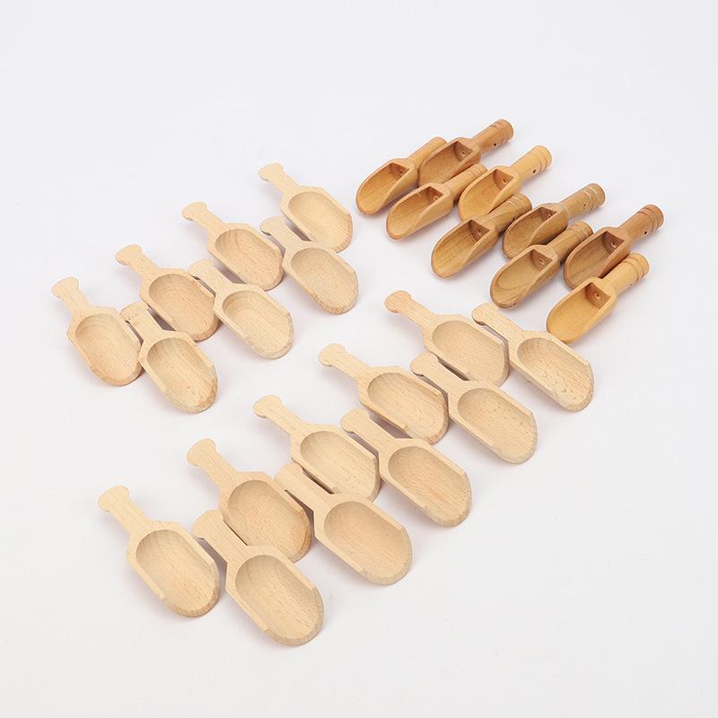 Wooden Mini Tea Coffee Scoops Seasoning Candy Spices Bath Salt Spoons Wooden Spoon