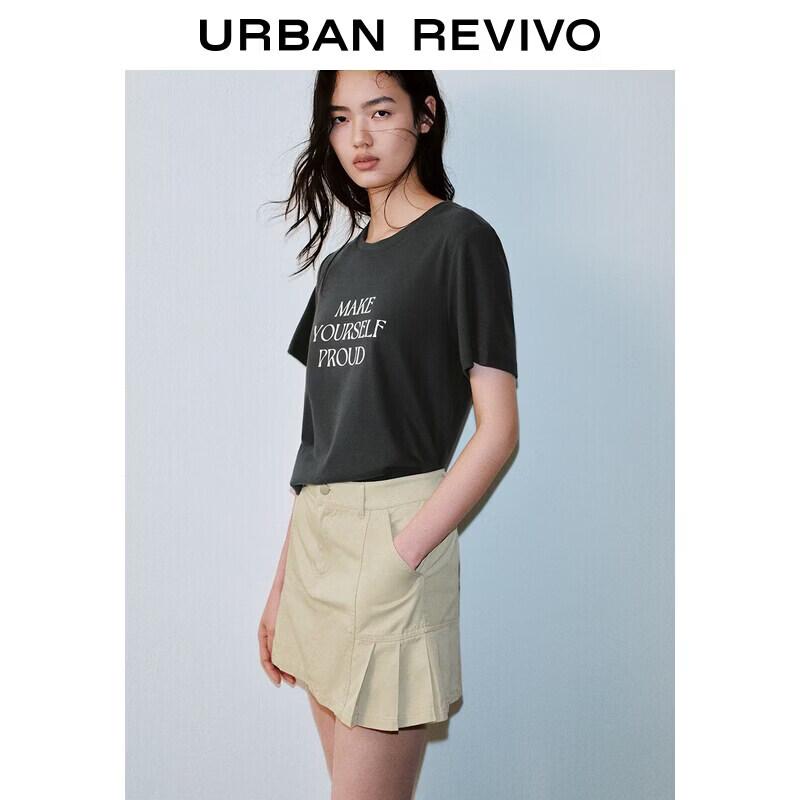 Women s Letter Print Round Neck T-shirt M
