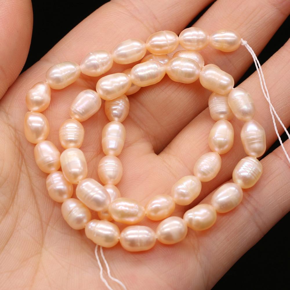 1String, A Natural Freshwater Pearls, Handcrafted Rice-shaped Pearl Beads for DIY Necklaces, Jewelry Making Supplies 36cm