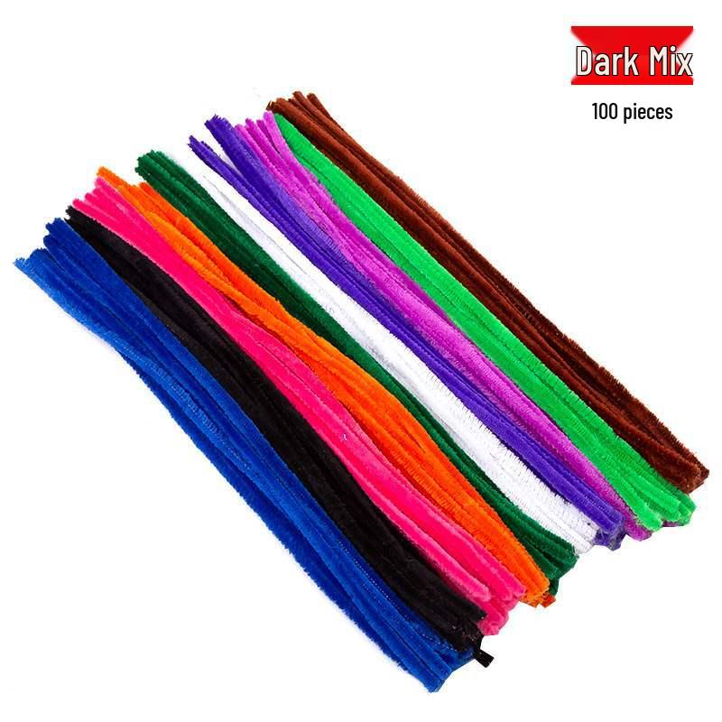 Encrypted Pipe Cleaners: Dense, Thickened 8mm White Strips with Mixed Colors for Handmade DIY Bouquets