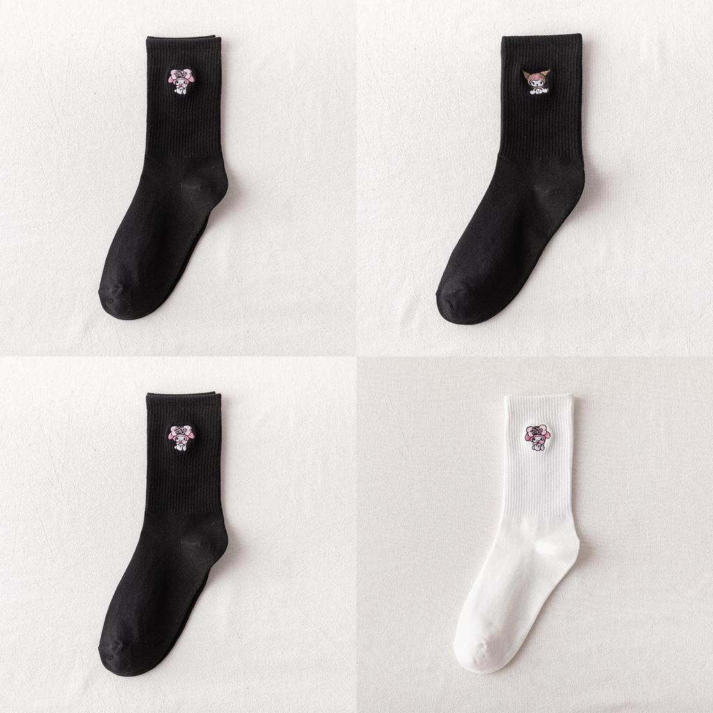Cute Autumn Winter Women's Cotton Cartoon Anime Mid-tube Socks For Couples