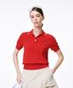 Cream Golf Plain Color Tip Collar Pullover