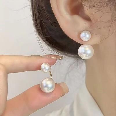 1 Pair French Luxurious Pearl Stud Earrings Minimalist High-End Design Chic Heart Earrings for Women Elegant Jewelry Gifts