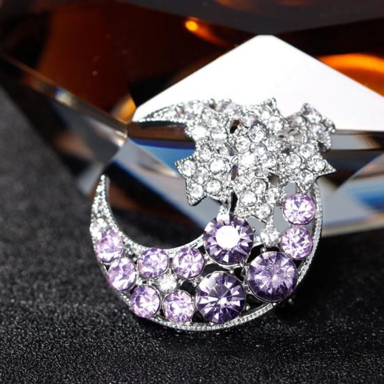 Brosche Mond Sterne Design Funkelnder Strasslegierung Brosche Kleidung Haare Hüte Taschen Brosche Pin Kleidung Haare Hüte Taschen Zubehör
