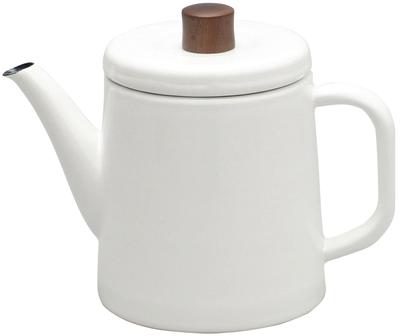 Nodahoro Kettle 1.5L Enamel Gas Fire/IH Compatible Made In Japan Portica White PTR-1.5KW