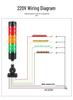 24V LED Multi-Layer Warning Light: Three-Color Indicator & Audible Alarm for Machine Tools