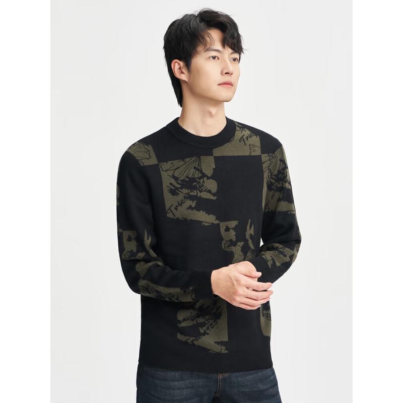 

Talent s Men s Jacquard Round Neck Knit Sweater 3XL