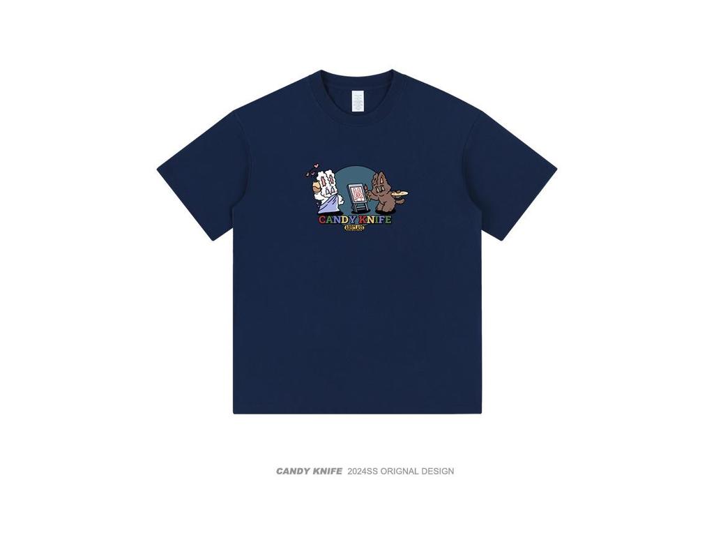 Statue of Liberty Rabbit Self-Portrait Cotton T-Shirt - Unisex Short-Sleeve Summer Top