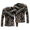 Spring and Autumn Round Neck 3D Camouflage Printed Top Fashionable Casual Vintage Long Sleeved Men's T-shirts